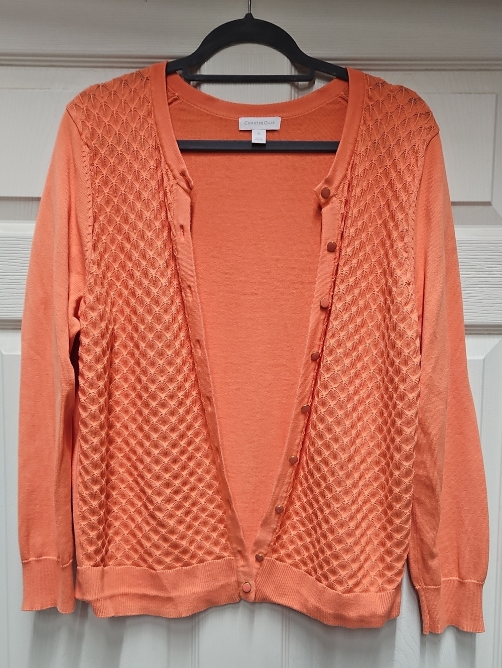 Charter Club Coral Knit Button-Front Cardigan